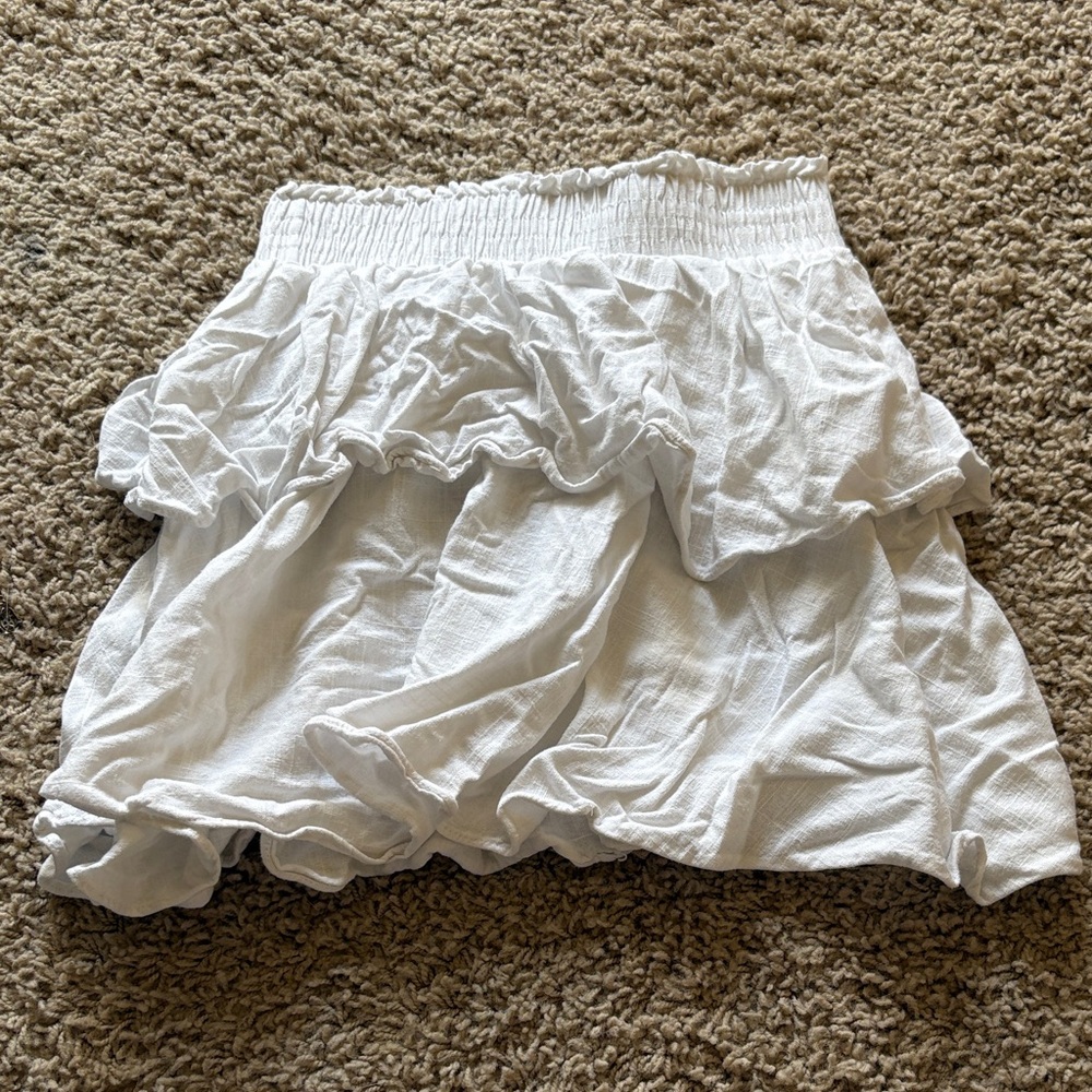 Princess Polly White Ruffled Mini Skirt